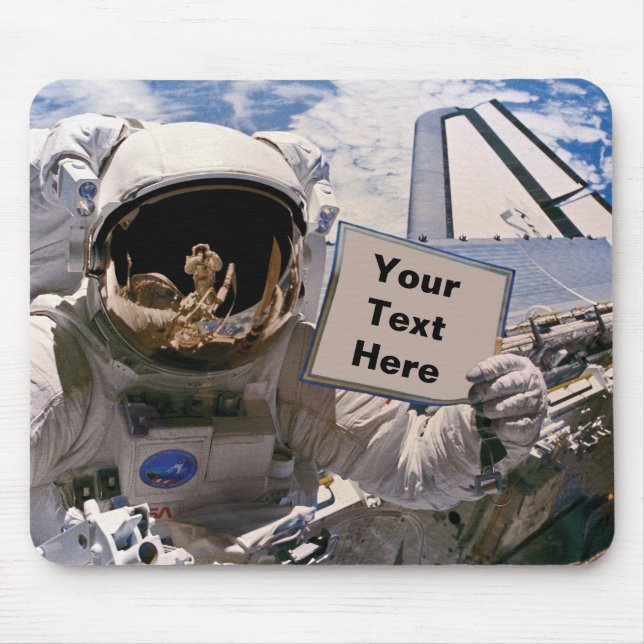 Mousepad Astronauta da NASA segurando placa - Adicionar tex (Frente)