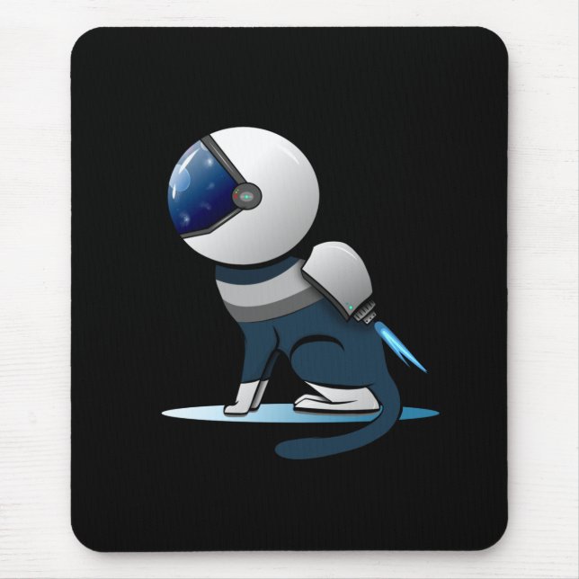 Mousepad Astronauta de Gato Espacial Voando (Frente)
