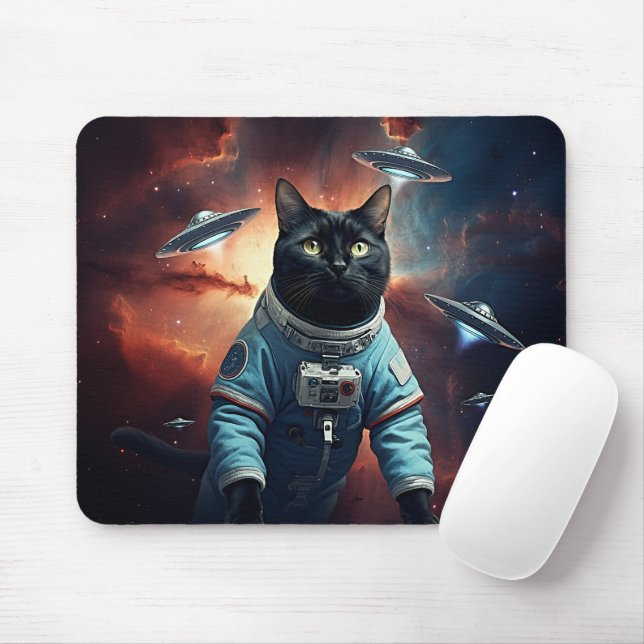 Mousepad Astronauta de Gatos Galácticos (Com mouse)