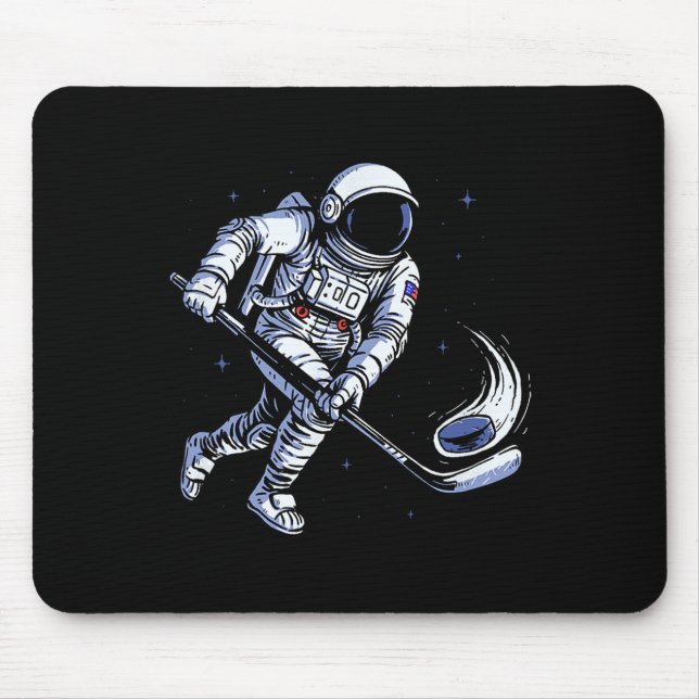 Mousepad Astronauta de Hóquei Espacial Jogando em Gravidade (Frente)