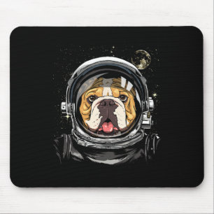 Mousepad Astronauta Espacial Buldogue Americano Galáxia Ast