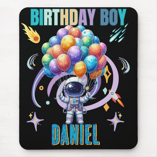 Mousepad Astronauta Espacial Exterior - Garoto de Aniversár (Frente)