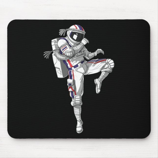 Mousepad Astronauta Muay Tailandês Boxando Karate Kickboxin (Frente)
