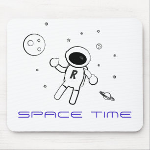 Mousepad Astronauta no Espaço - Arte Escrita em Preto e Bra