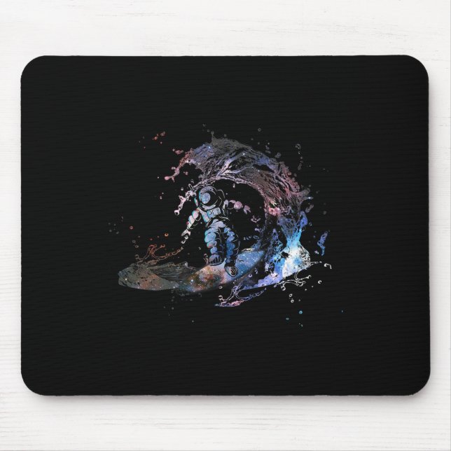 Mousepad Astronauta Surfista do Espaço Sideral Surfando Ond (Frente)
