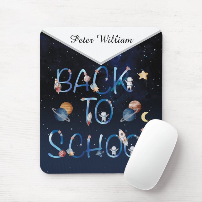 Mousepad Astronautas Planetas Espaciais, De Volta À Escola (Com mouse)