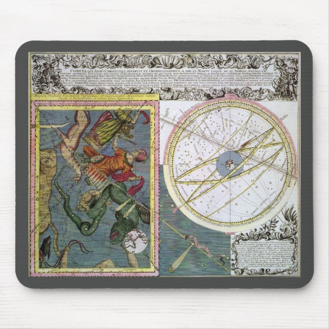 Mousepad Astronomia Antiga, Trajetória de Cometa por Mattha (Frente)