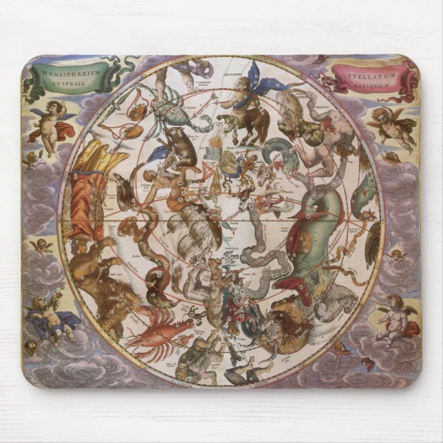 Mousepad Astronomia venenosa, constelações do Céu Meridiona (Frente)