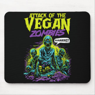 Mousepad Ataque dos Zumbis Veganos Halloween Vegetariano