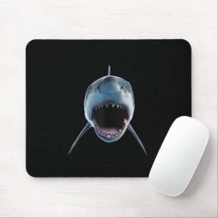 Mousepad ataque realista de tubarão-branco para amantes