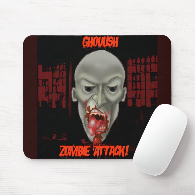 Mousepad Ataque Zombie Halloween Ghoulish (Com mouse)