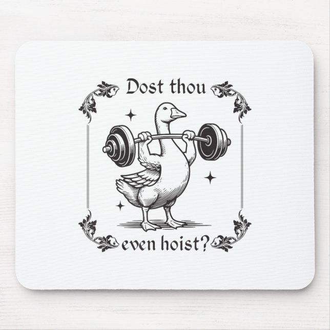Mousepad Até Mesmo Hoist_ Funny Medieval Gyout Workout G (Frente)