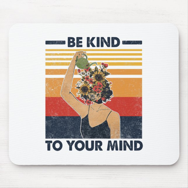 Mousepad Atenção À Sua Mente Para A Consciência Da Saúde Me (Frente)