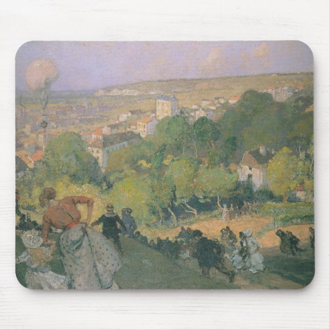 Mousepad Aterragem do balão pre em Rua-Gervais, c.1885 (Frente)