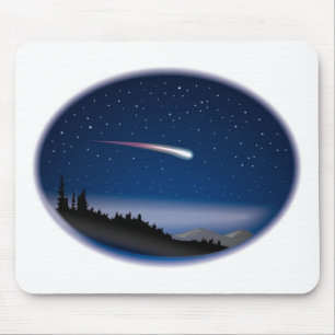 Mousepad Atirando Estrela Sobre Paisagem Noturna