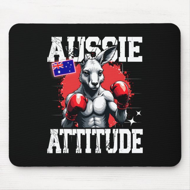 Mousepad Atitude Australiana Macaco Engraçado Boxe Austráli (Frente)