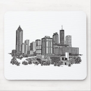 Mousepad Atlanta Georgia Skyline Art