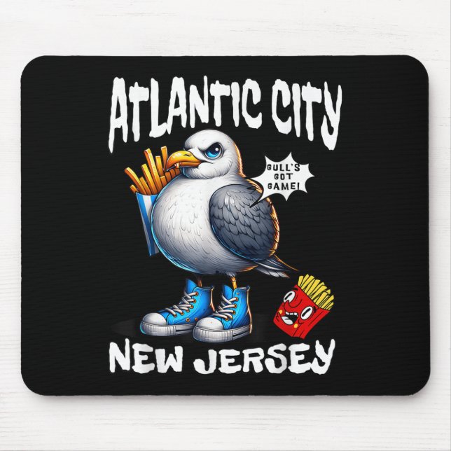 Mousepad Atlantic City New Jersey Seagull French Fries Funn (Frente)
