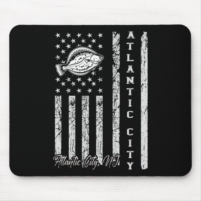 Mousepad Atlantic City Nj Para Pescadores De Pesca De Fluke (Frente)