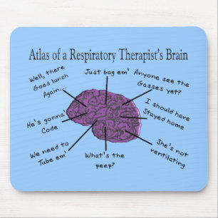Mousepad Atlas de um cérebro de terapeuta respiratório