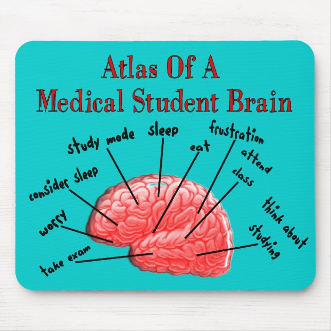Mousepad Atlas do cérebro da estudante de Medicina (Frente)