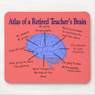 Mousepad Atlas do cérebro Gfits de um professor aposentado