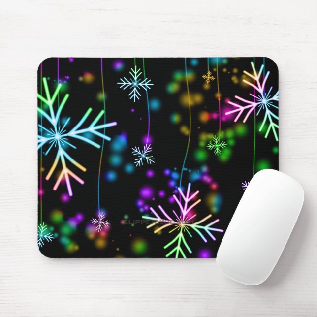 Mousepad atmosfera festiva e animada de Natal do SlipperyJo (Com mouse)