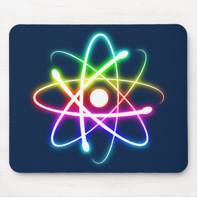 Mousepad Atom brilhante colorido - azul escuro (Frente)
