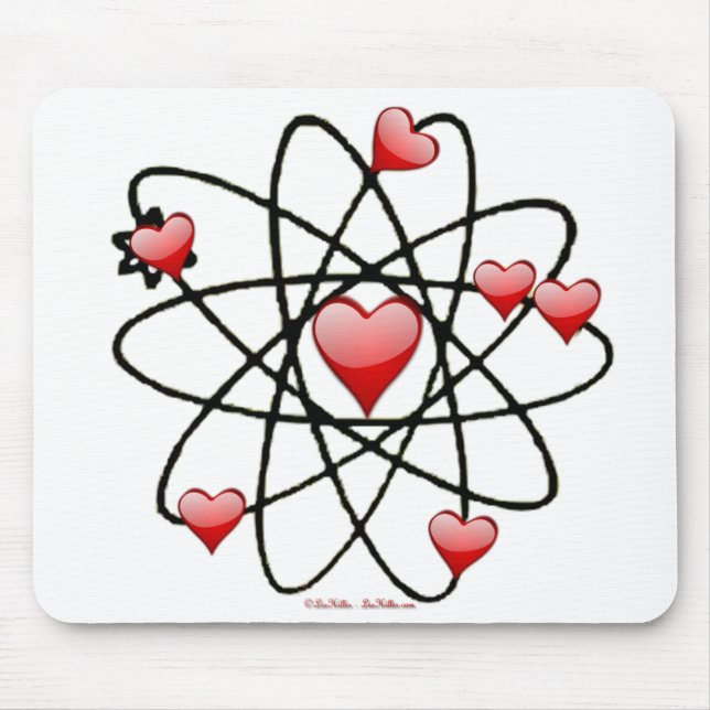 Mousepad Atomic Valentine Corações Vermelhos (Frente)