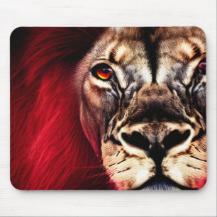 Mousepad Atordoamento da feroz Wilderness - Leão Masculino
