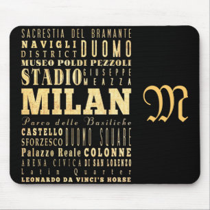 Mousepad Atrações e lugares famosos de Milão, Italia