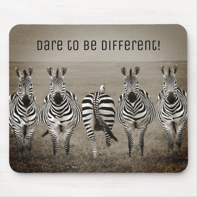 Mousepad Atrevo-me a ser diferente! Pad do Rato Zebra (Frente)