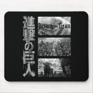 Mousepad Attack on Titan Temporada 3 Três Cenas com Kanji