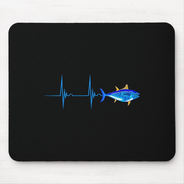 Mousepad Atum Rabilho-Coração Ekg Peixes De Profundidade Pu (Frente)