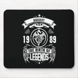Mousepad August Gift 1989 Nascimento Das Legendas
