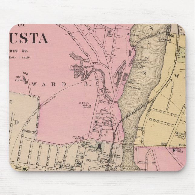 Mousepad Augusta, Condado de Kennebec (Frente)