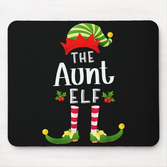 Mousepad Aunt Christmas Elf Matching Pajama X-mas Party  (Frente)