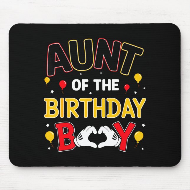Mousepad Aunt Of The Birthday Boy Matching Family Birthday  (Frente)