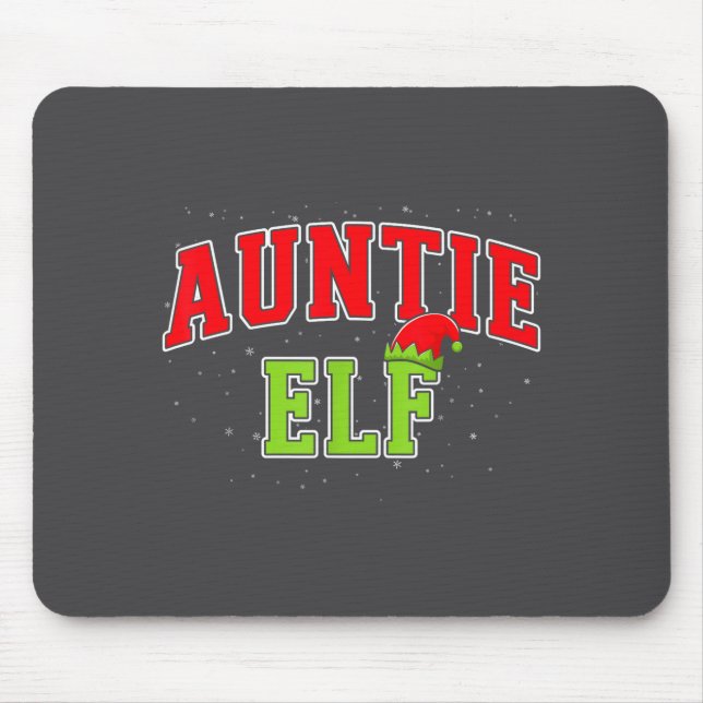 Mousepad Auntie Elf Christmas Family Matching Group Xmas Si (Frente)