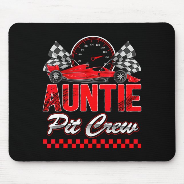 Mousepad Auntie T Crew Racing Family Race Car Birthday Boy  (Frente)
