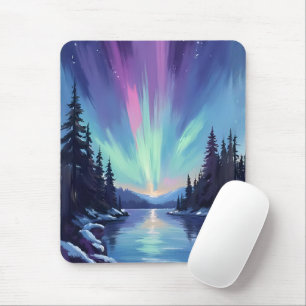 Mousepad Aurora Boreal   Luzes do Norte Aquarela