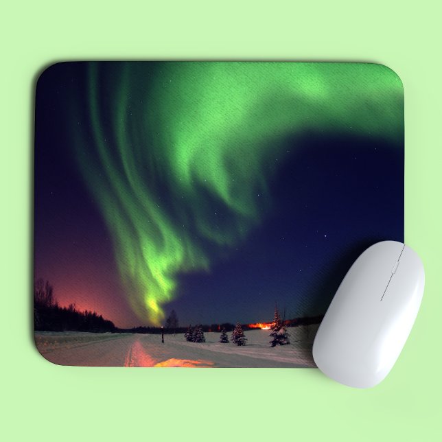 Mousepad Aurora Boreal no Bear Lake (Criador carregado)