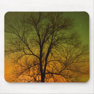 Mousepad Aurora Borealis & Cottonwood Tree