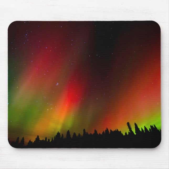 Mousepad Aurora Borealis e árvores (Frente)