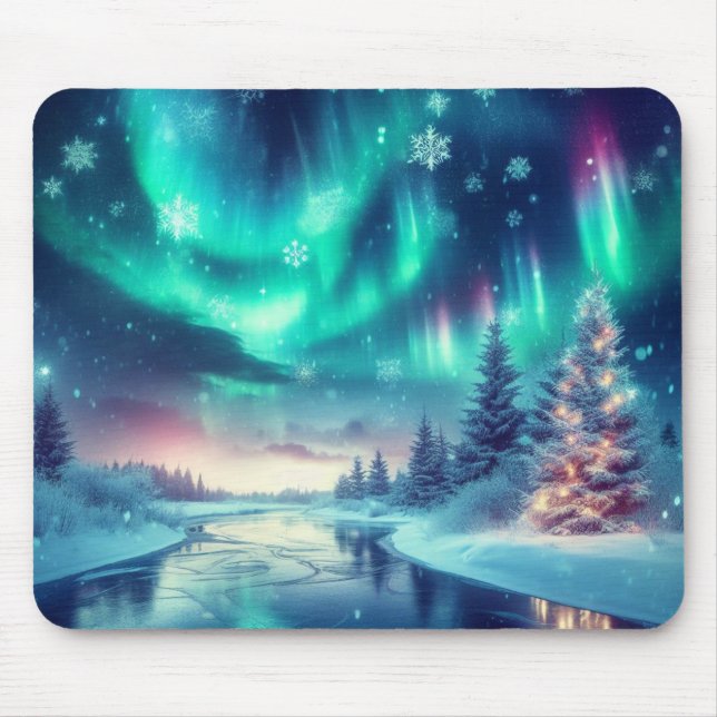 Mousepad aurora borealis/Natal/Inverno (Frente)