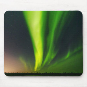 Mousepad Aurora Borealis Norte ilumina o Alasca Verde