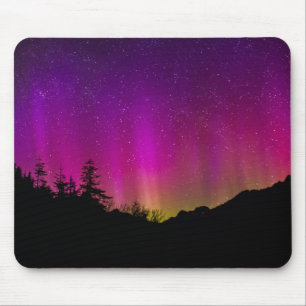 Mousepad Aurora Borealis Norte ilumina o Alasca Verde