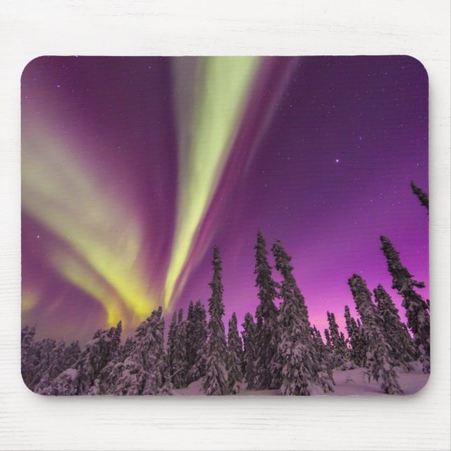 Mousepad Aurora Borealis Norte Luzes Fairbanks Alasca (Frente)