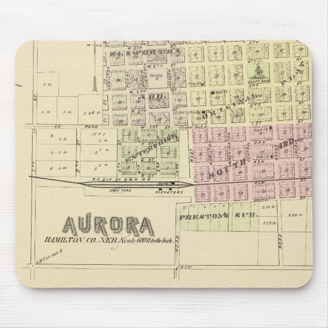 Mousepad Aurora, Phillips, um Hampton, Nebraska (Frente)