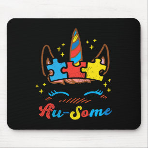 Mousepad Ausome Unicorn Face Quebra-cabeça Autismo Consciên